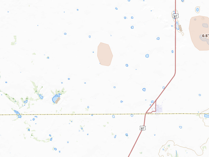 Radar-estimated hail-size map of the storm over Odonnell, TX on Jun 2, 2026