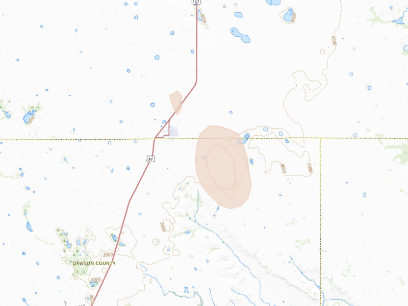 Radar-estimated hail-size map of the storm over Odonnell, TX