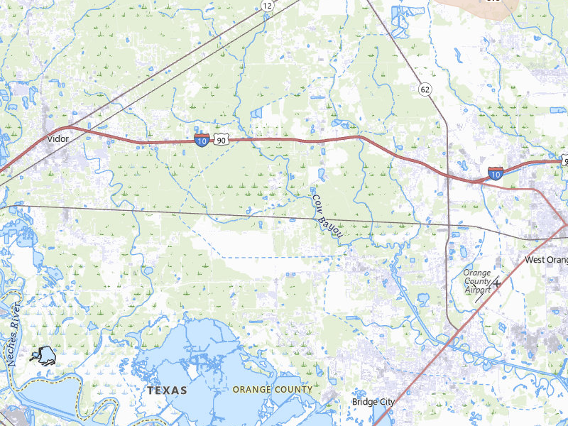 Radar-estimated hail-size map of the storm over Orange, TX on Jul 5, 2026