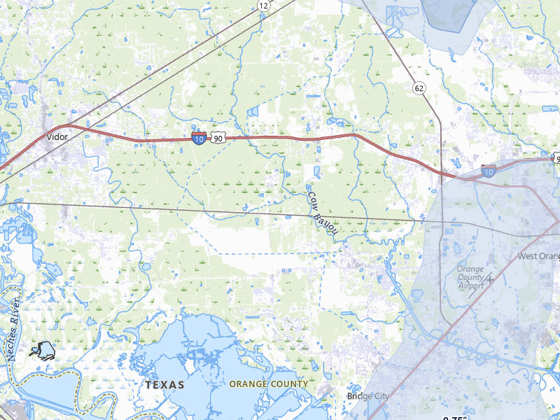 NEXRAD radar-signature map of the hail storm over Orange, TX on Jul 5, 2026