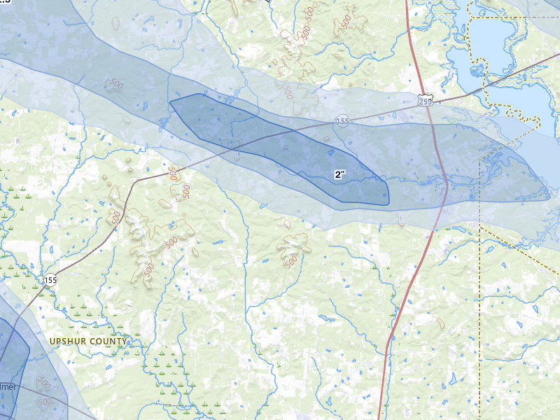 NEXRAD radar-signature map of the hail storm over Ore City, TX on May 8, 2026