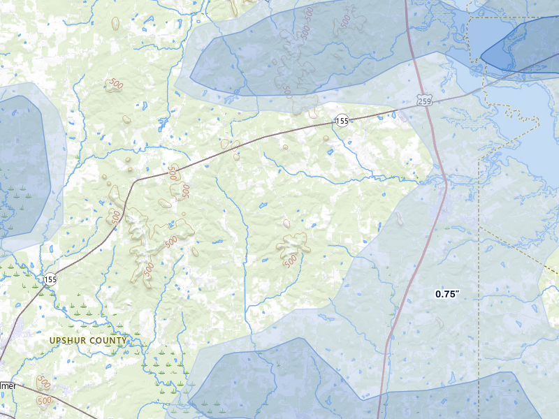 NEXRAD radar-signature map of the hail storm over Ore City, TX on Jul 6, 2026