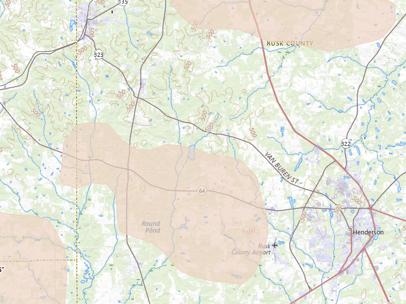 Radar-estimated hail-size map of the storm over Overton, TX on Apr 24, 2026