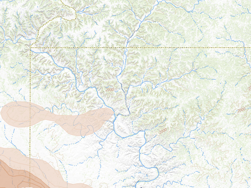 Radar-estimated hail-size map of the storm over Ozona, TX on Apr 28, 2026