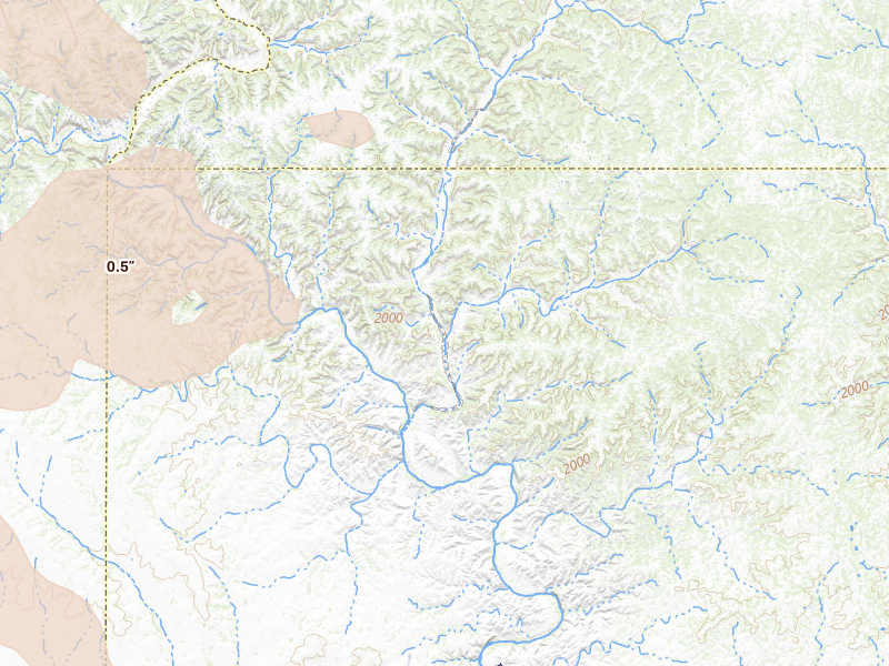 Radar-estimated hail-size map of the storm over Ozona, TX on May 10, 2026