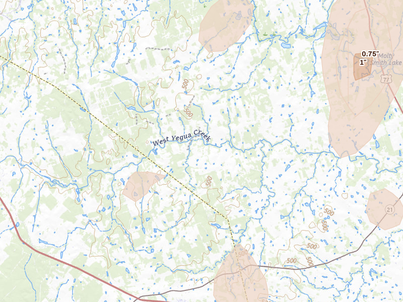 Radar-estimated hail-size map of the storm over Paige, TX on May 10, 2026