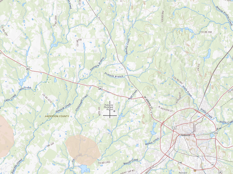 Radar-estimated hail-size map of the storm over Palestine, TX