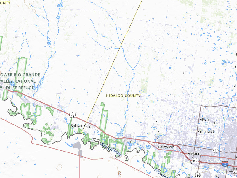 Radar-estimated hail-size map of the storm over Penitas, TX on May 9, 2026