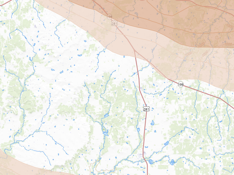 Radar-estimated hail-size map of the storm over Perrin, TX on Apr 28, 2026