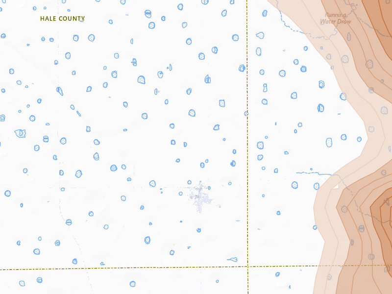 Radar-estimated hail-size map of the storm over Petersburg, TX on Jun 23, 2026