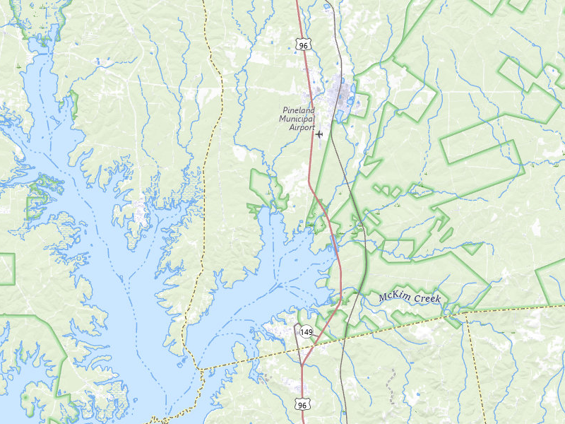 NEXRAD radar-signature map of the hail storm over Pineland, TX on Jul 8, 2026