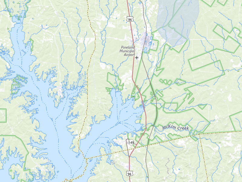 NEXRAD radar-signature map of the hail storm over Pineland, TX on Aug 21, 2026