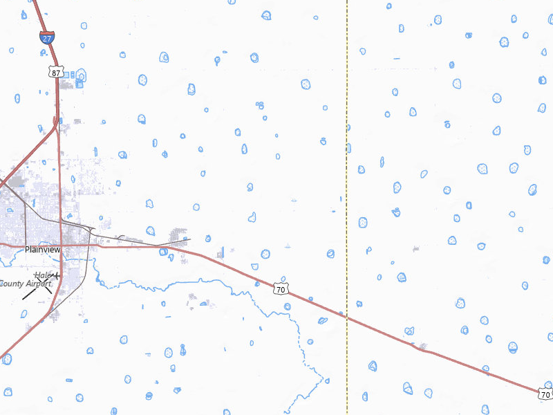 Radar-estimated hail-size map of the storm over Plainview, TX on Apr 3, 2026