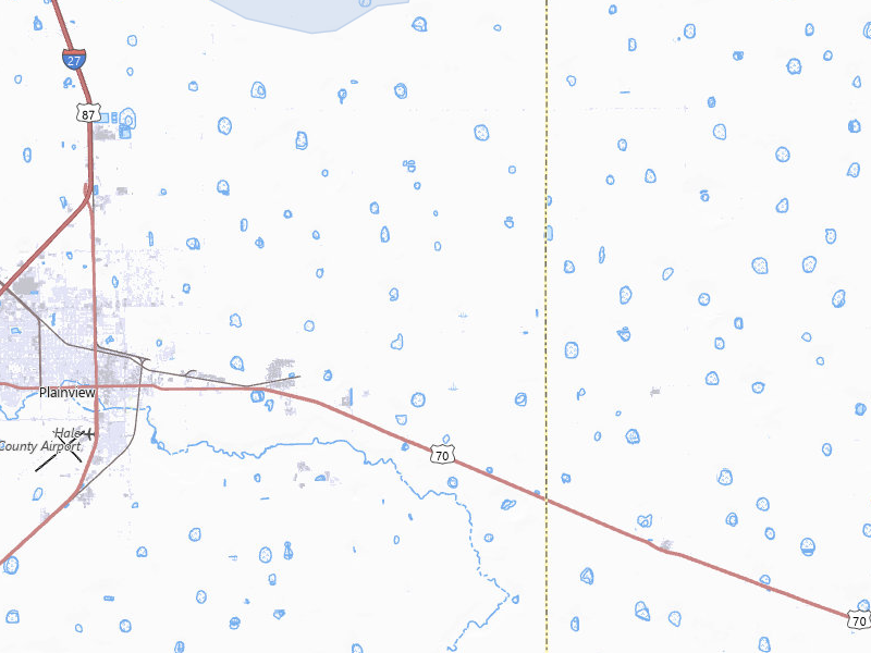 NEXRAD radar-signature map of the hail over Plainview, TX