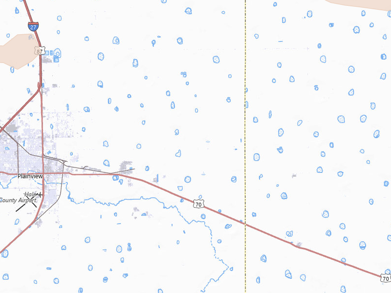 Radar-estimated hail-size map of the storm over Plainview, TX on May 23, 2026