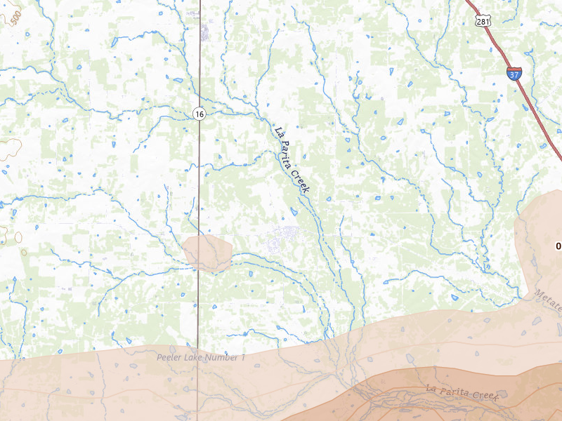 Radar-estimated hail-size map of the storm over Pleasanton, TX on Apr 30, 2026