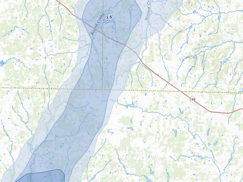 NEXRAD radar-signature map of the hail storm over Poolville, TX on Mar 4, 2026