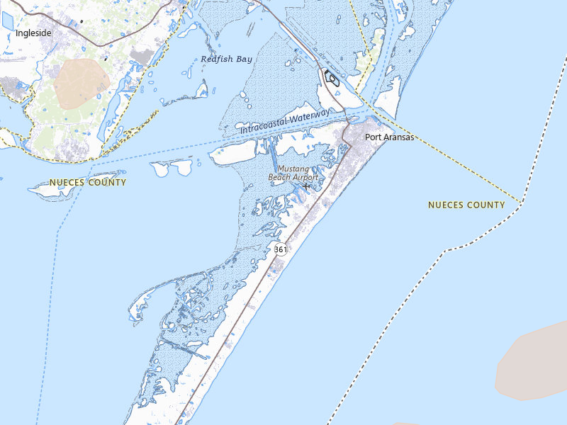 Radar-estimated hail-size map of the storm over Port Aransas, TX on May 10, 2026