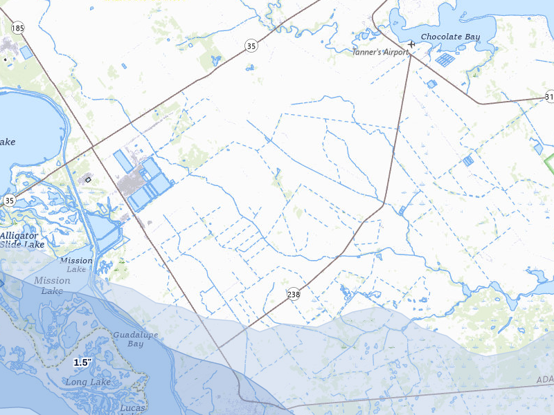 NEXRAD radar-signature map of the hail storm over Port Lavaca, TX on May 1, 2026