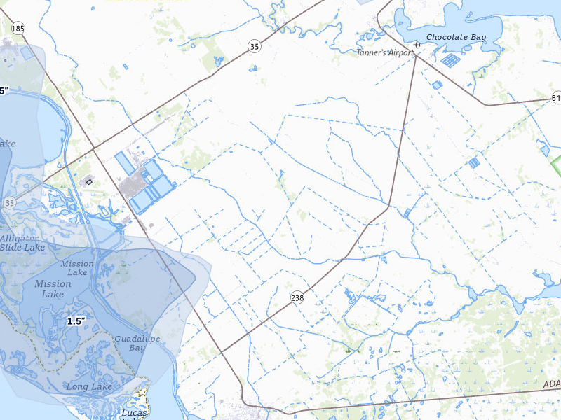 NEXRAD radar-signature map of the hail over Port Lavaca, TX