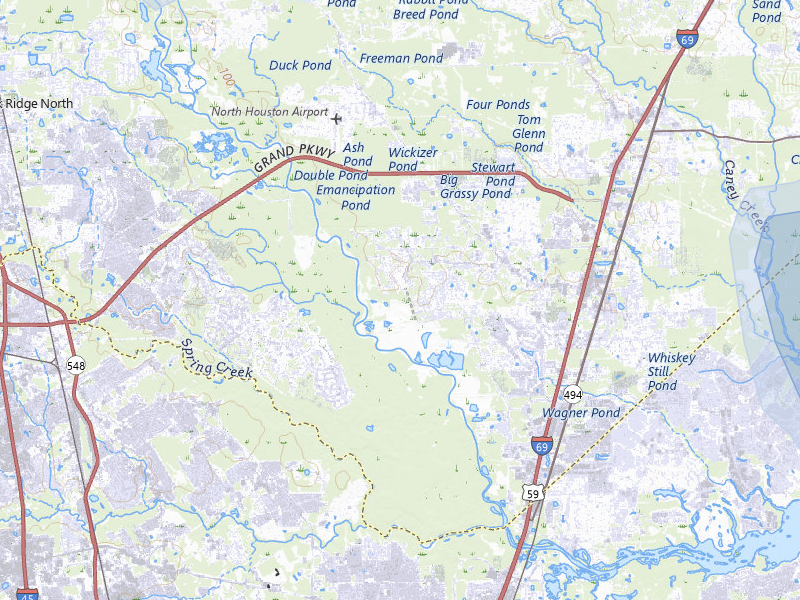 NEXRAD radar-signature map of the hail storm over Porter, TX on Jul 7, 2026