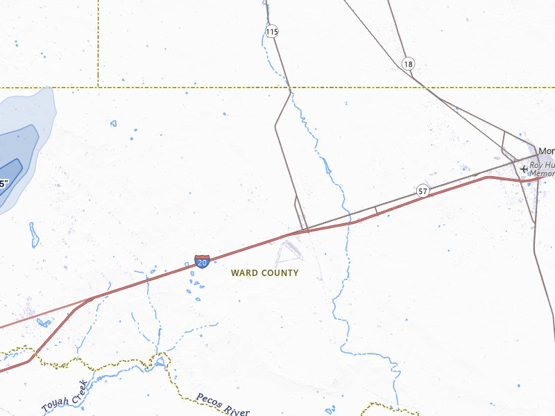 NEXRAD radar-signature map of the hail storm over Pyote, TX on Jun 30, 2026
