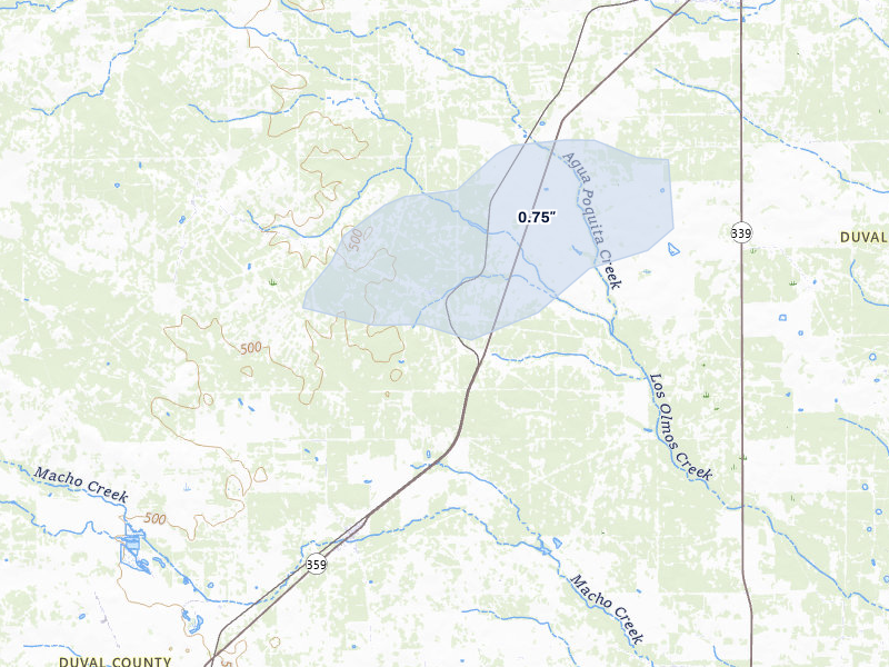 NEXRAD radar-signature map of the hail storm over Realitos, TX on May 26, 2026