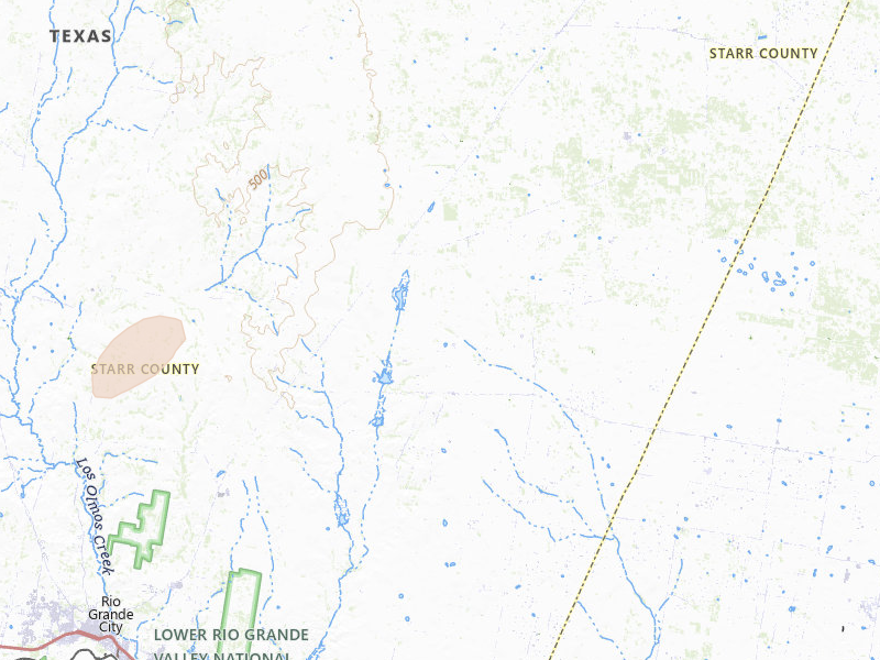 Radar-estimated hail-size map of the storm over Rio Grande City, TX on May 23, 2026