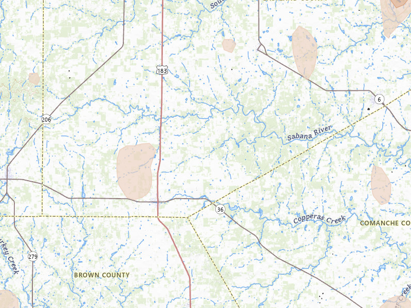 Radar-estimated hail-size map of the storm over Rising Star, TX on May 24, 2026