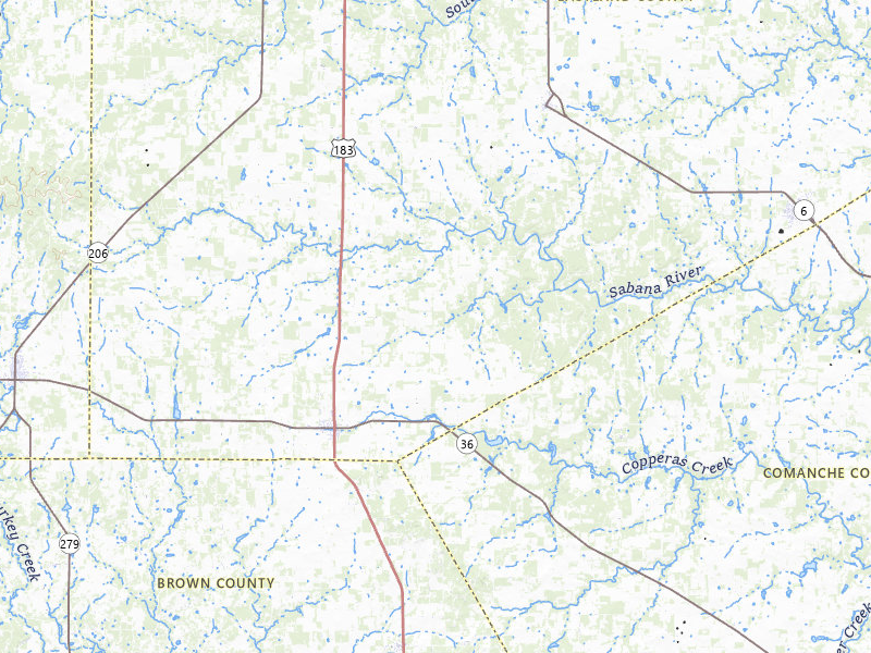 Radar-estimated hail-size map of the storm over Rising Star, TX on Jun 6, 2026