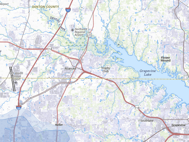 NEXRAD radar-signature map of the hail storm over Roanoke, TX on Jun 6, 2026