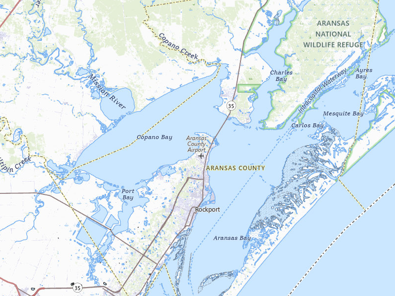 Radar-estimated hail-size map of the storm over Rockport, TX on May 1, 2026
