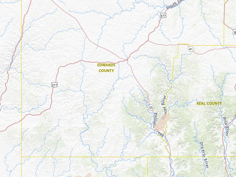 Radar-estimated hail-size map of the storm over Rocksprings, TX on Apr 12, 2026
