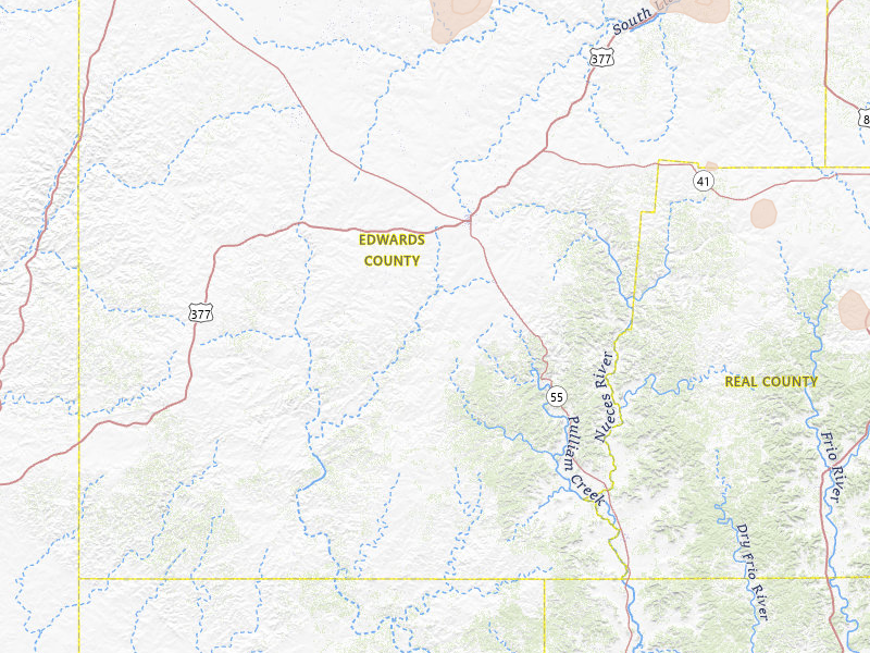 Radar-estimated hail-size map of the storm over Rocksprings, TX on May 10, 2026