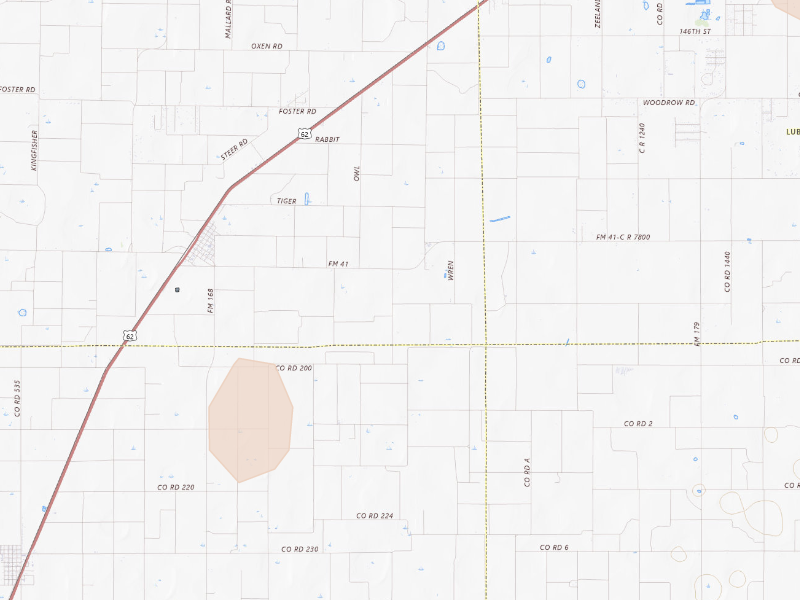 Radar-estimated hail-size map of the storm over Ropesville, TX
