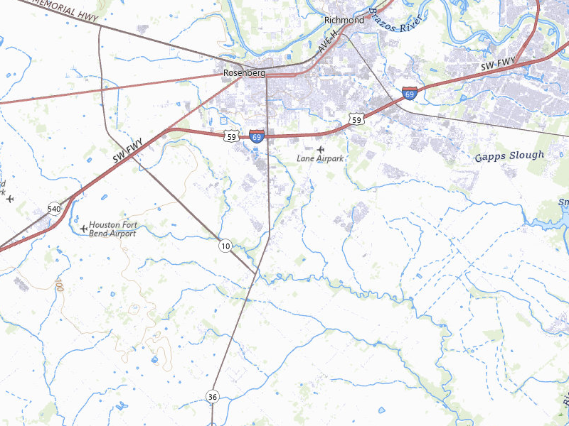Radar-estimated hail-size map of the storm over Rosenberg, TX