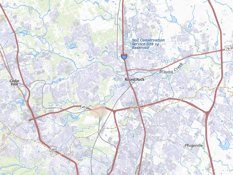Radar-estimated hail-size map of the storm over Round Rock, TX on Aug 28, 2026