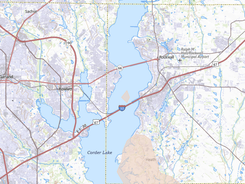 Radar-estimated hail-size map of the storm over Rowlett, TX on Jul 12, 2026