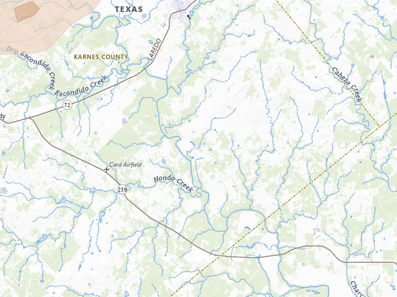 Radar-estimated hail-size map of the storm over Runge, TX on Apr 30, 2026