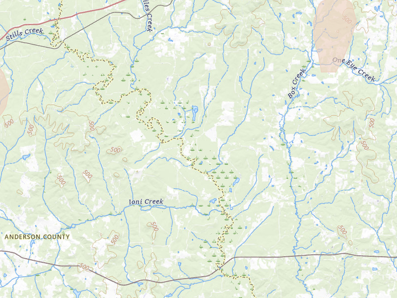 Radar-estimated hail-size map of the storm over Rusk, TX on Jul 5, 2026