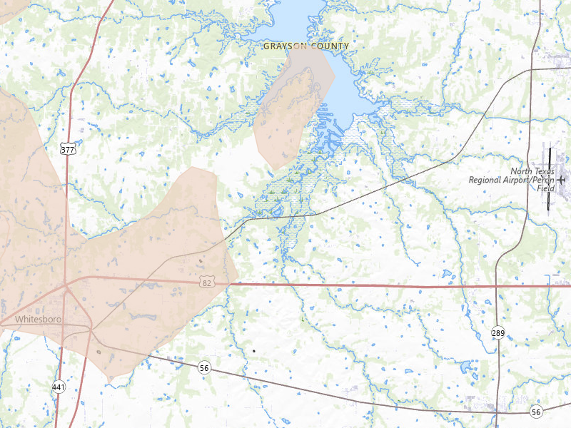 Radar-estimated hail-size map of the storm over Sadler, TX on May 19, 2026