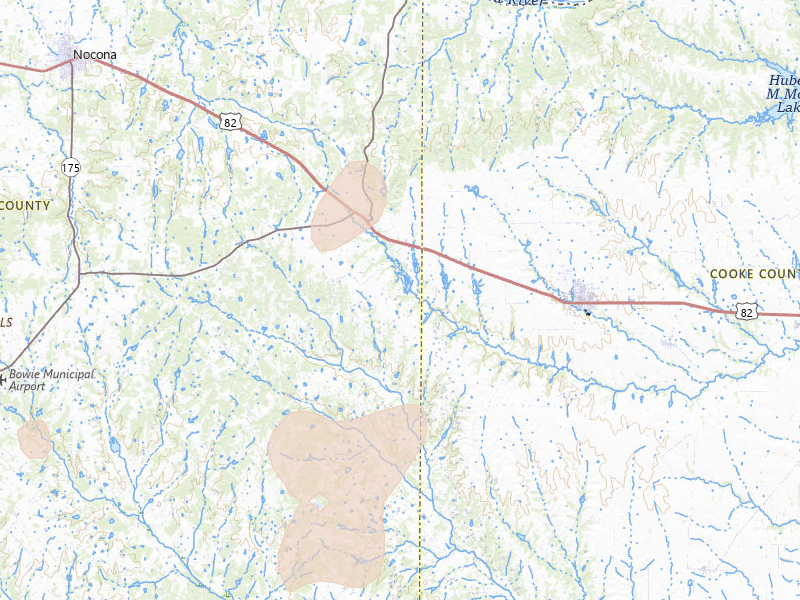Radar-estimated hail-size map of the storm over Saint Jo, TX on May 19, 2026