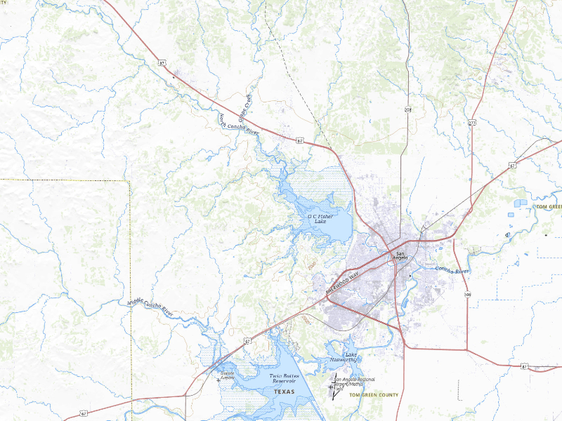 Radar-estimated hail-size map of the storm over San Angelo, TX on Jun 18, 2026