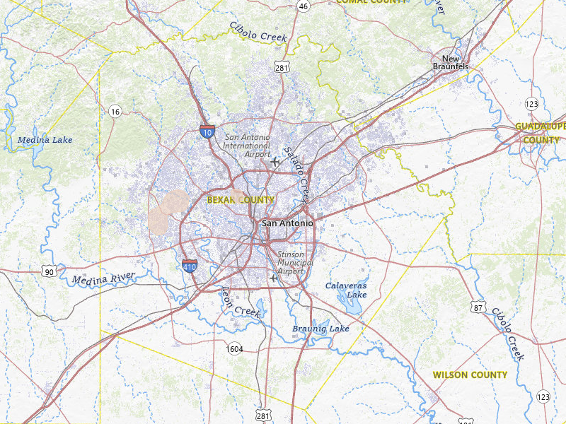 Radar-estimated hail-size map of the storm over San Antonio, TX on May 21, 2026