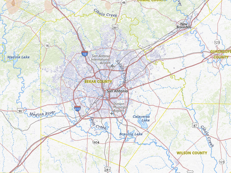 Radar-estimated hail-size map of the storm over San Antonio, TX on May 26, 2026