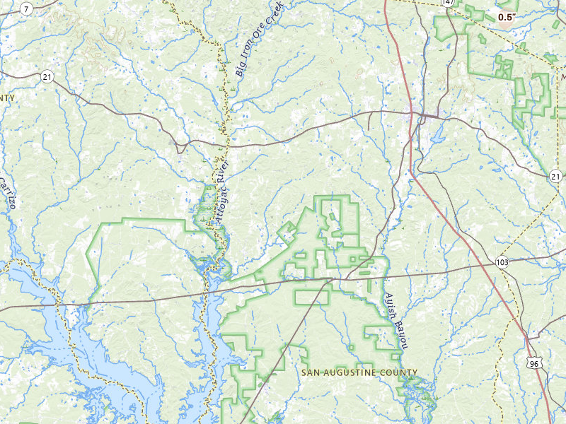 Radar-estimated hail-size map of the storm over San Augustine, TX