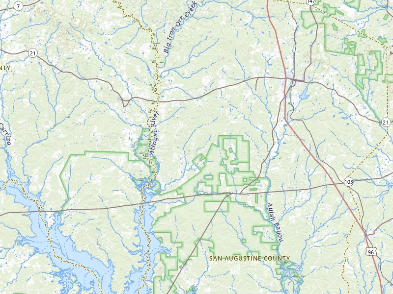 Radar-estimated hail-size map of the storm over San Augustine, TX on Apr 1, 2026
