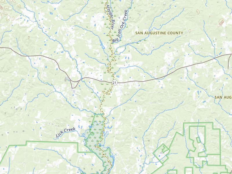 NEXRAD radar-signature map of the hail storm over San Augustine, TX on Apr 29, 2026