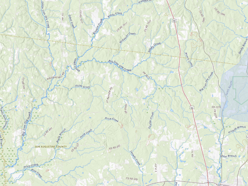 NEXRAD radar-signature map of the hail storm over San Augustine, TX on Aug 21, 2026