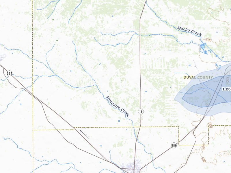 NEXRAD radar-signature map of the hail storm over San Diego, TX on Sep 3, 2026